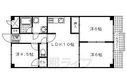 ハイツ山科 3LDKの間取図画像