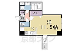 ルーエ五条堀川 1Kの間取図画像
