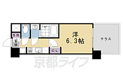 京都市南区戒光寺町マンション 1Kの間取図画像
