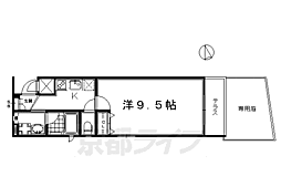 ベラジオ京都東山2 1Kの間取図画像