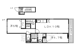 アルドーレブラン 2LDKの間取図画像
