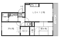 リバーサウス枚方 2LDKの間取図画像