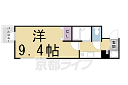 パインフィールド朱雀 1Kの間取図画像