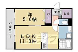 ForestMaison京都北山 WEST 1LDKの間取図画像