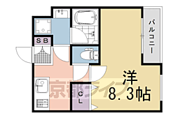 COLORY Life長岡京 1Kの間取図画像