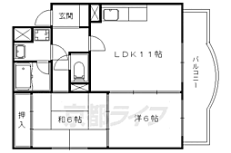 プレジオ山科御陵 2LDKの間取図画像