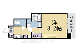APEX京都室町 1Kの間取図画像