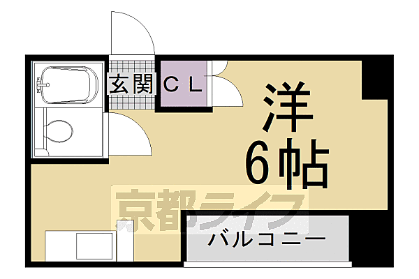 京都府京都市右京区太秦帷子ケ辻町(賃貸マンション1K・3階・21.42㎡)の写真 その2