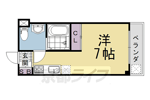 アーネストハイツＣ棟 308｜京都府長岡京市馬場(賃貸マンション1K・3階・23.18㎡)の写真 その2