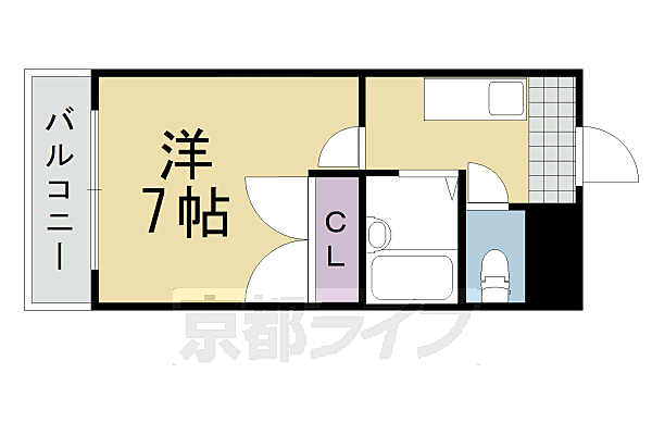 第7レジデンス春田 738｜京都府京都市西京区大枝沓掛町(賃貸マンション1K・3階・21.80㎡)の写真 その2