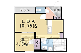 京都府京都市右京区太秦辻ケ本町（賃貸アパート1LDK・1階・40.82㎡） その2