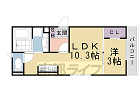 プランドールＴ 303 ｜ 京都府長岡京市調子1丁目（賃貸アパート1LDK・3階・33.75㎡） その2