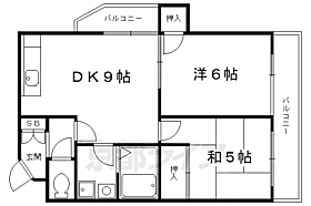 メゾンドール東条 305 ｜ 京都府長岡京市奥海印寺東条（賃貸マンション2LDK・3階・43.95㎡） その2