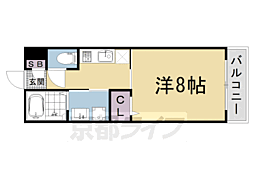 JR山陰本線 丹波口駅 徒歩8分の賃貸マンション 4階1Kの間取り