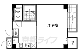 京都市営烏丸線 丸太町駅 徒歩3分の賃貸マンション 3階1Kの間取り