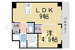 JR山陰本線 二条駅 徒歩8分の賃貸マンション 4階1LDKの間取り