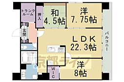 Ｇ−ＣＲＥＳＴ京都四条烏丸 11階3LDKの間取り