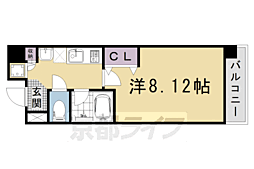 プロスペクト河原町五条 12階1Kの間取り