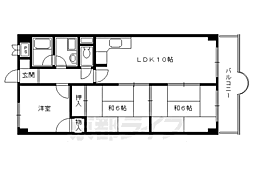 京都地下鉄東西線 太秦天神川駅 徒歩1分の賃貸マンション 9階3LDKの間取り