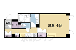 京都地下鉄東西線 太秦天神川駅 徒歩9分の賃貸マンション 4階1Kの間取り