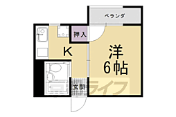 JR山陰本線 嵯峨嵐山駅 徒歩10分の賃貸マンション 4階1Kの間取り