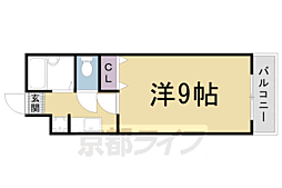 JR山陰本線 嵯峨嵐山駅 徒歩3分の賃貸マンション 2階1Kの間取り