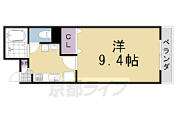 阪急嵐山線 上桂駅 徒歩13分の賃貸マンション 1階1Kの間取り