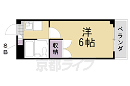 阪急京都本線 桂駅 徒歩15分の賃貸マンション 3階1Kの間取り