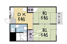 JR東海道・山陽本線 桂川駅 徒歩15分の賃貸アパート 1階2DKの間取り