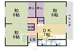 阪急京都本線 桂駅 3.6kmの賃貸マンション 1階3DKの間取り
