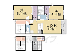 グレーヌ東寺 303 3階2LDKの間取り