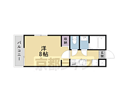 フラッティ唐橋 1階1Kの間取り