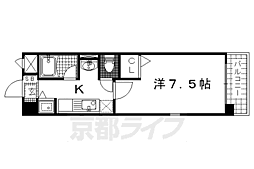 京阪本線 丹波橋駅 徒歩14分の賃貸マンション 1階1Kの間取り