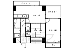 京都地下鉄東西線 小野駅 徒歩14分の賃貸マンション 3階2DKの間取り