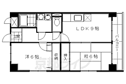 京阪本線 龍谷大前深草駅 徒歩9分の賃貸マンション 5階2LDKの間取り