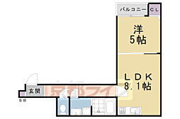 京阪本線 藤森駅 徒歩9分の賃貸アパート 3階1LDKの間取り
