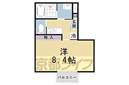 京阪本線 墨染駅 徒歩5分の賃貸アパート 2階1Kの間取り