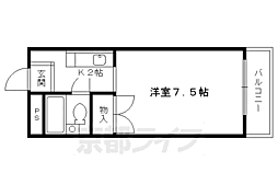 京阪本線 丹波橋駅 徒歩12分の賃貸マンション 3階1Kの間取り