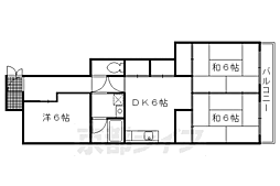 京阪本線 藤森駅 徒歩6分の賃貸マンション 3階3DKの間取り