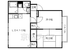 京都地下鉄東西線 醍醐駅 徒歩8分の賃貸アパート 1階2LDKの間取り
