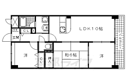 京都地下鉄東西線 六地蔵駅 徒歩8分の賃貸マンション 4階3LDKの間取り