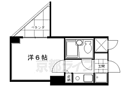 京阪宇治線 観月橋駅 徒歩6分の賃貸マンション 5階1Kの間取り