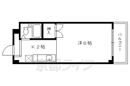 京阪本線 中書島駅 徒歩3分の賃貸マンション 3階1Kの間取り
