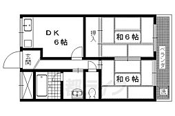 ハイツ山田 3階2DKの間取り