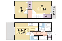 パレヴェール 1階2LDKの間取り