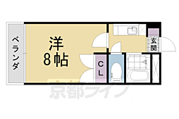 レスポワール・ウエダ 3階1Kの間取り