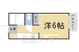 JR山陰本線 太秦駅 徒歩8分の賃貸アパート 1階1Kの間取り