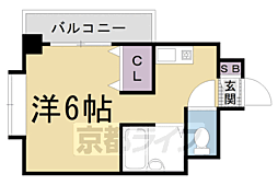 阪急京都本線 西京極駅 徒歩7分の賃貸マンション 1階1Kの間取り