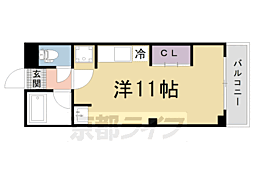京福電気鉄道北野線 北野白梅町駅 徒歩17分の賃貸マンション 2階ワンルームの間取り