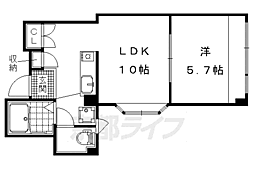 京都市営烏丸線 烏丸御池駅 徒歩4分の賃貸マンション 5階1LDKの間取り